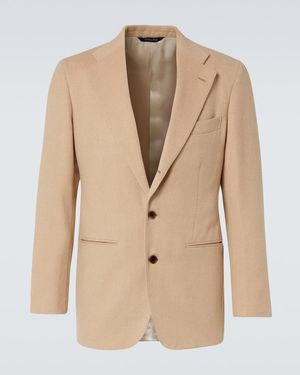 Saman Amel Camel Hair Suit Jacket - Natural