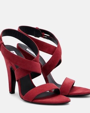 Ala&iuml;a Slingback-Sandalen Cone Aus Veloursleder - Rot