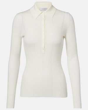 Gabriela Hearst Polopullover Sophia Aus Wolle - Weiß