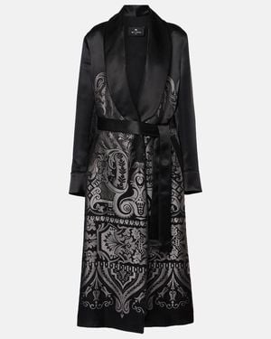 Etro Mantel Aus Seidenmischung - Schwarz