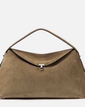TOTEME T-Lock Suede Tote Bag - Natural