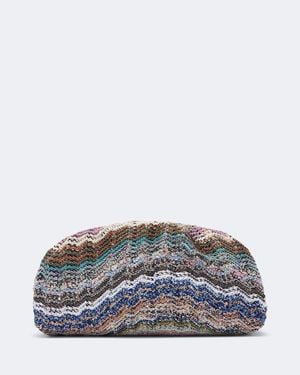 Missoni Wave Large Knitted Clutch - Grey