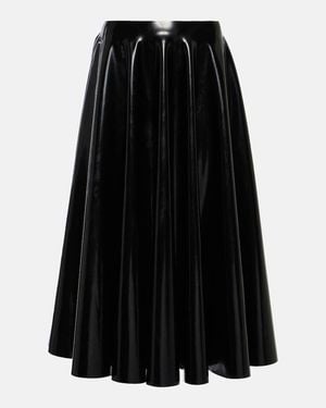 Alaïa Latex Midi Skirt - Black