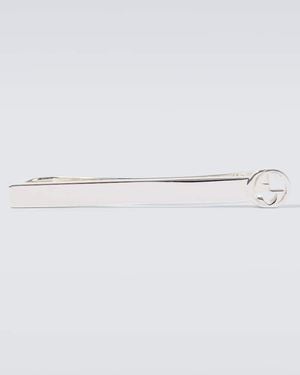 Gucci Krawattennadel Interlocking G Aus Sterlingsilber - Weiß