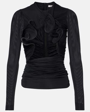 Christopher Esber Hollow Venus Cutout Mesh Top - Blue