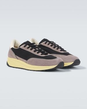 Common Projects Track Classic Suede-Trimmed Trainers - Grey