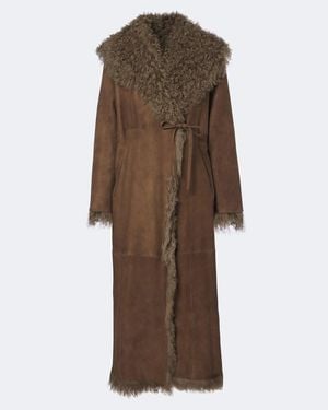 Ralph Lauren Wendbarer Mantel Justyn Aus Veloursleder - Braun