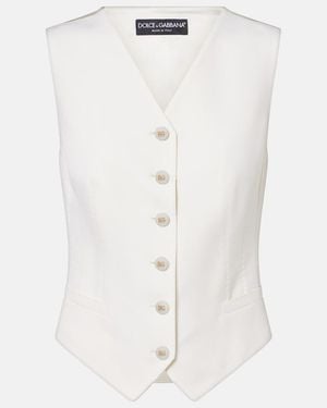 Dolce & Gabbana Wool And Silk-Blend Vest - White