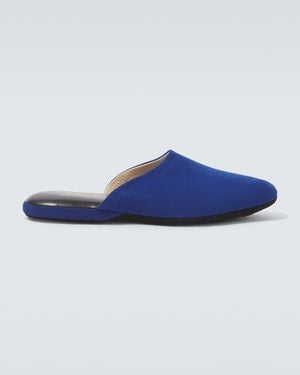 Charvet Slippers Aus Veloursleder - Blau
