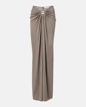 Christopher Esber Bezel Quartz Gathered Jersey Maxi Skirt - Brown