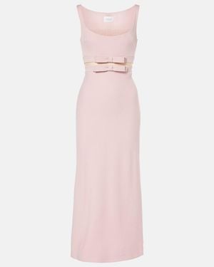 Giambattista Valli Bow-Detail Crepe Midi Dress - Pink