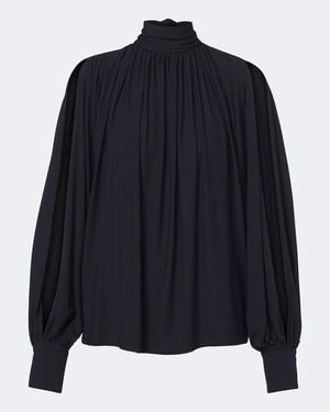 Ferragamo Blusa Drapeada - Azul