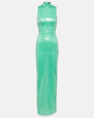 David Koma Halterneck Sequined Gown - Green
