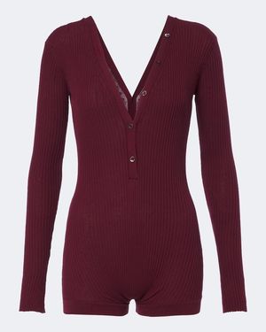 Mugler Bodysuit Aus Baumwolle - Rot