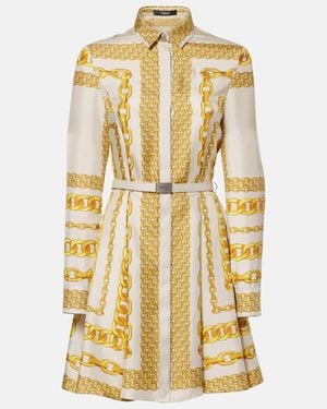 Versace Treasure Silk Twill Shirt Dress - Metallic
