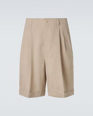Jacquemus Bermudas Pastro En Mezcla De Lino - Neutro