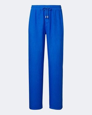 Vilebrequin Pantalones Anchos De Lino - Azul