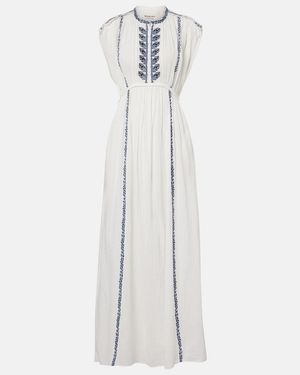 Isabel Marant Liviane Embroidered Cotton Maxi Dress - White