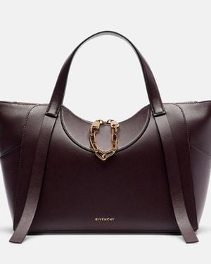 Givenchy The Snatch Medium Leather Tote Bag - Purple