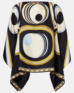 La DoubleJ Top Foulard Aus Seiden-Twill - Schwarz