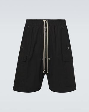 Rick Owens Cargobela Cotton Cargo Shorts - Black