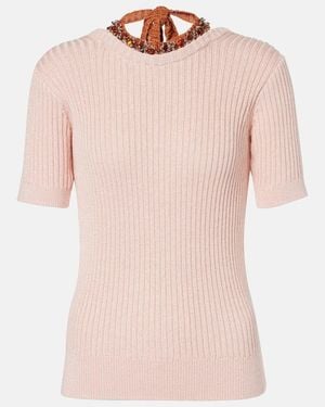 Dries Van Noten Embroidered Jumper - Pink