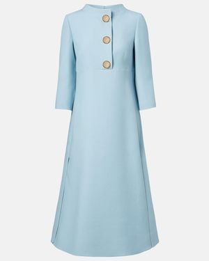 Valentino Crepe Couture Midi Dress - Blue