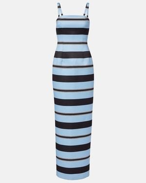Emilia Wickstead Regina Striped Taffeta Faille Maxi Dress - Blue