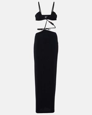 Christopher Esber Beaded Cutout Jersey Maxi Dress - Blue