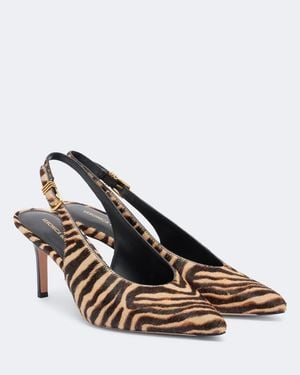 Veronica Beard Luciana Calf Hair Slingback Pumps - Brown