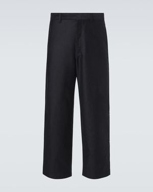 Lemaire Cotton Satin Suit Trousers - Blue