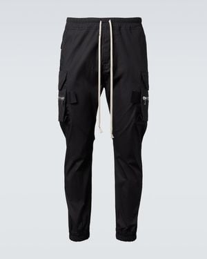 Rick Owens Mastodon Cotton-Blend Poplin Cargo Trousers - Black