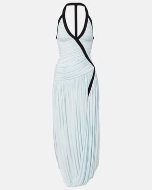 Christopher Esber Suspended Ruched Jersey Maxi Dress - Blue