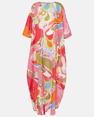 PUCCI Orchidee Cotton Muslin Kaftan - Red