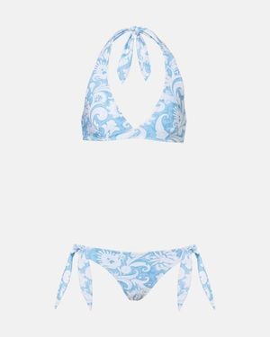 Etro Neckholder-Bikini - Blau