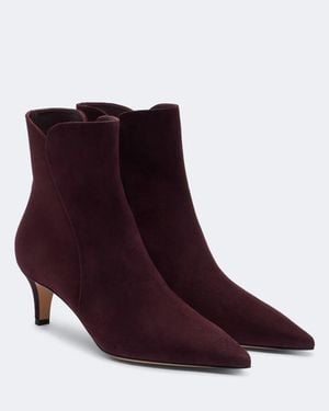 Gianvito Rossi Ankle Boots Levy Aus Veloursleder - Lila
