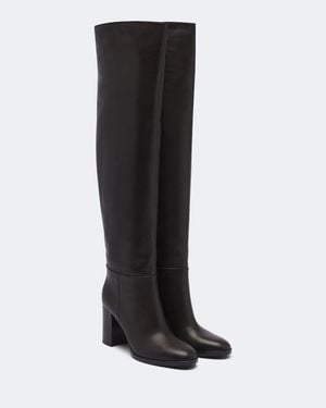 Gianvito Rossi Botas Altas De Piel - Negro