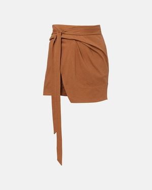 Isabel Marant Berenice Asymmetric Cotton Wrap Skirt - Brown