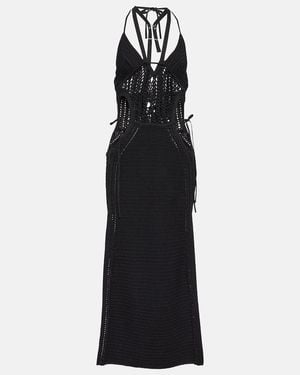 Dion Lee Crochet Halterneck Midi Dress - Black