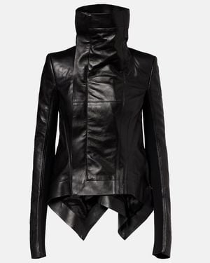 Rick Owens Naska Leather Biker Jacket - Black
