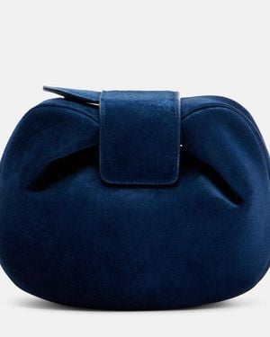 Gabriela Hearst Soft Demi Mini Suede Clutch - Blue
