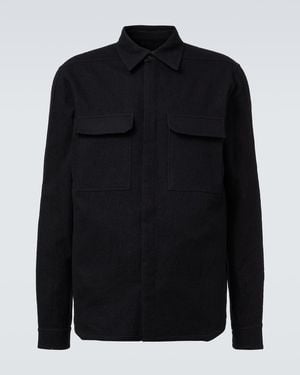 Rick Owens Work Cotton And Wool Flannel Shirt - Black