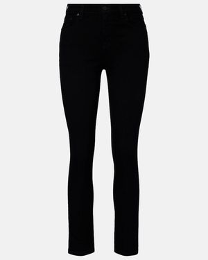 AG Jeans Mari Mid-Rise Straight Jeans - Black