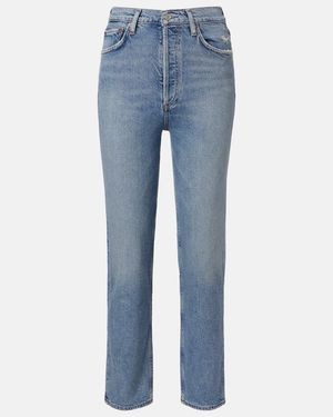 Agolde 90's Pinch Waist Crop Straight Jeans - Blue