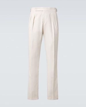 Brunello Cucinelli Cotton Straight Trousers - White
