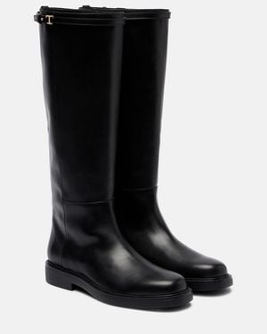 Tod's Leather Knee-High Boots - Black