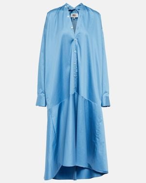 MM6 by Maison Margiela Mm Maison Margiela Asymmetric Cotton Shirt Dress - Blue