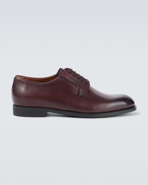 ZEGNA Leather Derby Shoes - Brown