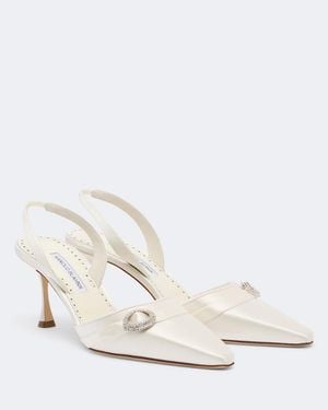 Manolo Blahnik Verzierte Slingback-Pumps Zutoslipla - Weiß