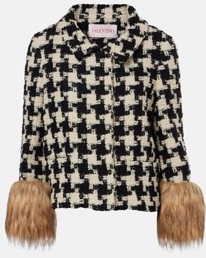 Valentino Macro Pied De Poule Tweed Jacket - Black